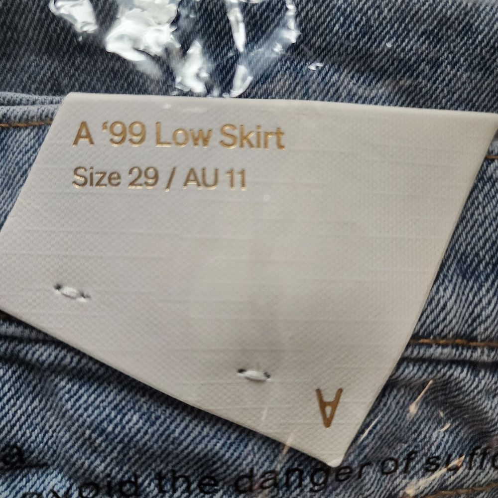 Jean Skirt Abrand Denim Maxi Denim Skirt Sylvie Light Wash Blue Slit size 29 - Picture 9 of 14